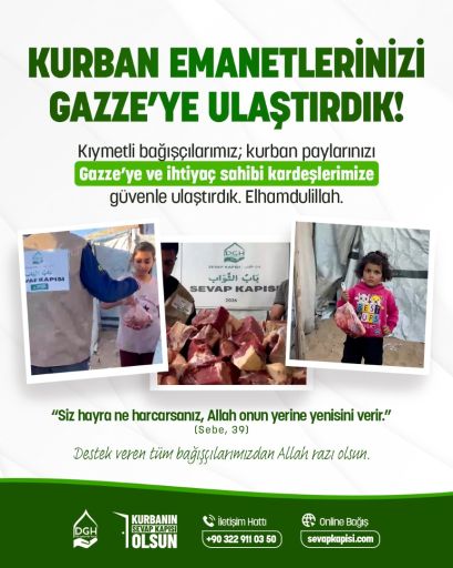 2026 Yılı Bağışlarınızı Gazze'ye ve İhtiyaç Sahiplerine Ulaştırdık!